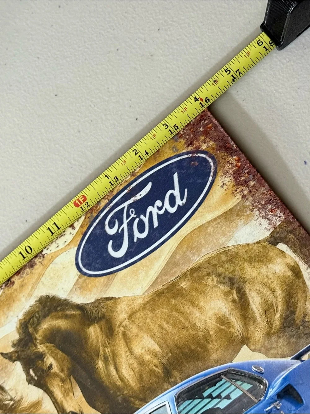 Ford Mustang Metal Tin Sign True American Horses Rustic Wall Decor 16x12 Mancave